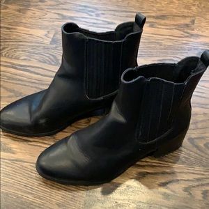 Black short heel booties